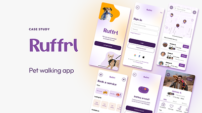 Ruffrl: Pet Walking App product design ui ux visual identity