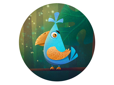 Jungle #1. Parrot 2d illustration bird blue character design colorful forest illustration illustration art jungle jungle safari leaf nature nature illustration parrot procreate procreate art procreateapp rainforest tree trees