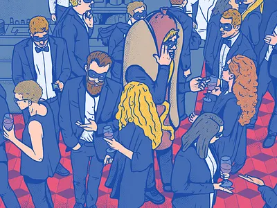 Steven ball costume halftone hotdog mask masquerade party