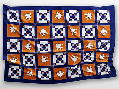 orange + blue geometric scarf bird blue clothing clothing design design digital art digital illustration drawing geometrical geometrical type geometry illustration orange pattern pattern a day pattern art pattern design vector