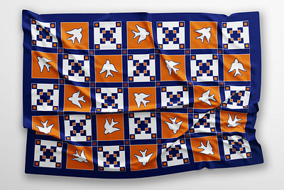 orange + blue geometric scarf bird blue clothing clothing design design digital art digital illustration drawing geometrical geometrical type geometry illustration orange pattern pattern a day pattern art pattern design vector