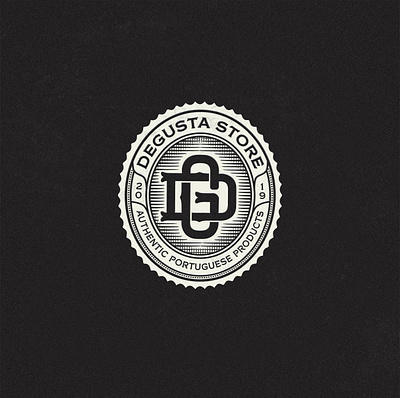 Degusta Store brand branding design logo monogram opo oporto real stamp store