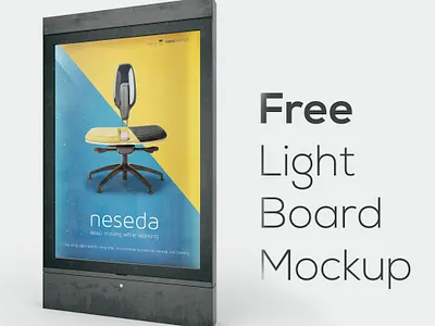 Free Light Board Mockup 2 3d billboard board deeezy free free graphics free mockup free template light board mock up mockup photoshop poster template