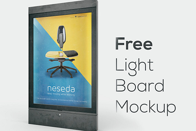 Free Light Board Mockup 2 3d billboard board deeezy free free graphics free mockup free template light board mock up mockup photoshop poster template