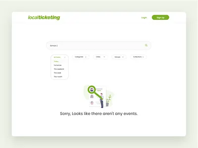 Advanced Search & Filters advanced search categories clean design event app events filter filtering filters illustration minimal search search bar search engine search results searching ui ux