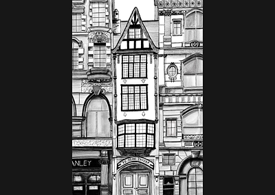 Hand drawn street view adobe fresco architecture art black and white design digitalart hand drawn house illustration street streetart