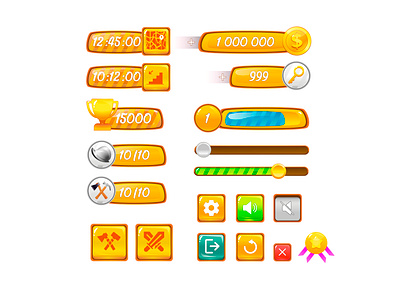 UI set of buttons buttons design game design game ui ui