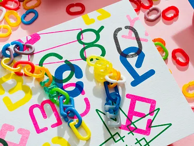 Plastic typeface postcards bright colors czechoslovakia font graphic design monospace neon colors paper print print design riso print risograph risography print structure toy typography typography design variable font