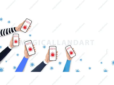 Social distancing and prevention COVID-19 app communication coronavirus covid 19 distancing home icon infetion magicallandart mobile phone prevention screen smartphone social spread stay vector