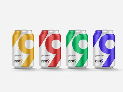 Pint 9 Brewing beer beer can brewing brewing company can color logo modern