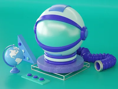 Astronaut Helmet 3d 3dart astronaut astronomy c4d cinema4d helmet illustration octane octanerender space