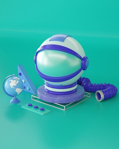 Astronaut Helmet 3d 3dart astronaut astronomy c4d cinema4d helmet illustration octane octanerender space