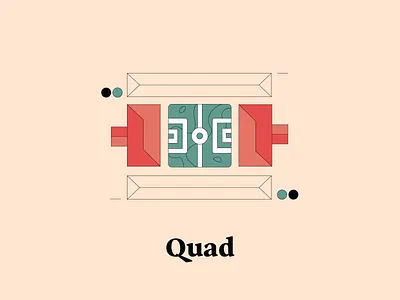 Q is for Quad campus college dwellingsfromatoz illustrationchallenge quad