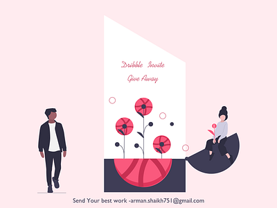 One dribbble invite! animals character design creative design design dribbble dribbble best shot dribbble invite graphic illustraion invite one two typography uiuxdesign uxdesign vector