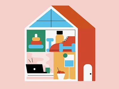 "Home" Transformed coronavirus covid covid19 design flat home house illustration remotework