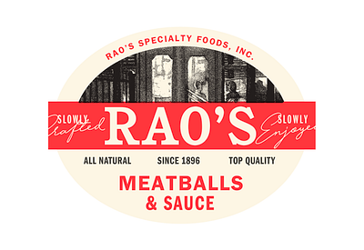 Rao's Label Exploration brand identity branding cpg food high quality italian label label design logo meatballs packaging pasta sauce premium product raos