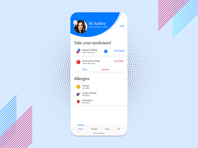 Mobile App _ Medication Reminder app design minimal mobile app typography ui ux