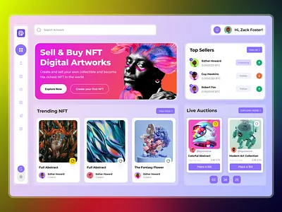 NFT Auction Marketplace user dashboard admin admin panel analytics blockchain chart crypto wallet cryptoart design fluttertop nft nft app nft dashboard nft marketplace nft web nfts rarible ui uiux user dashboard web3