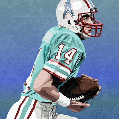 Steve Tasker Houston Oilers buffalo design digital art drawing football houston oilers national football league nfl oilers sports texas vector vector art