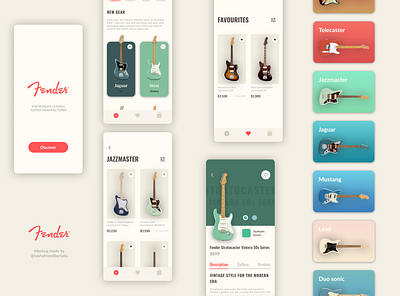 Fender App app design fender figma guitar mobile mobile design protopie