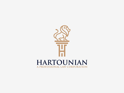 Hartounian artonery corporation hand lettering law lion lion head lion logo