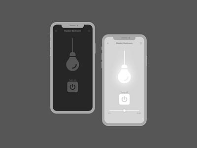 Smart Home App 100 days of ui 100daysofui daily ui daily ui challenge dailyui dailyuichallenge light switch mobile app mobile ui on off switch smart home ui design
