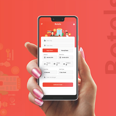 botels app illustration mobile ui design mobiles