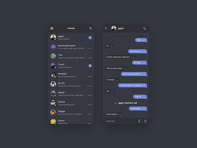 Redesign Discord chat design discord discord redesign mobile pixel perfect ui uiux