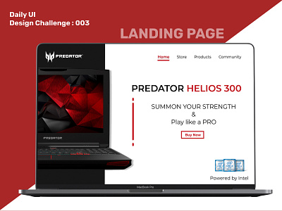 Predator Website Landing Page | Daily UI 03 adobe photoshop daily 100 challenge dailyui figma landing page design ui user interface ux web landing page webdesign