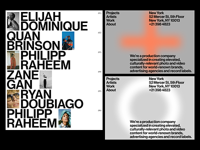 Production Company branding company layout minimal production typography website whitespace