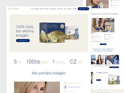 Inca Collagen website clean clear design landing page typography ui ux web webdesign