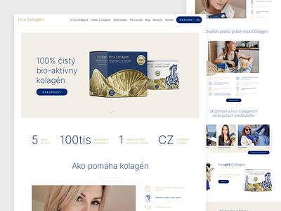 Inca Collagen website clean clear design landing page typography ui ux web webdesign