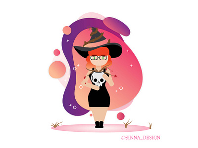 Witches Gardner design gradient illustration vector witch