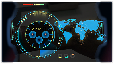 Futuristic Watch Interface augmentedreality figma fuidesign hud virtualreality vr
