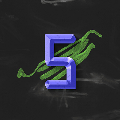 Number 5 36daysoftype07 3d 3dlettering abstract design geometry gradient shape type typefacedesign typefaces typography