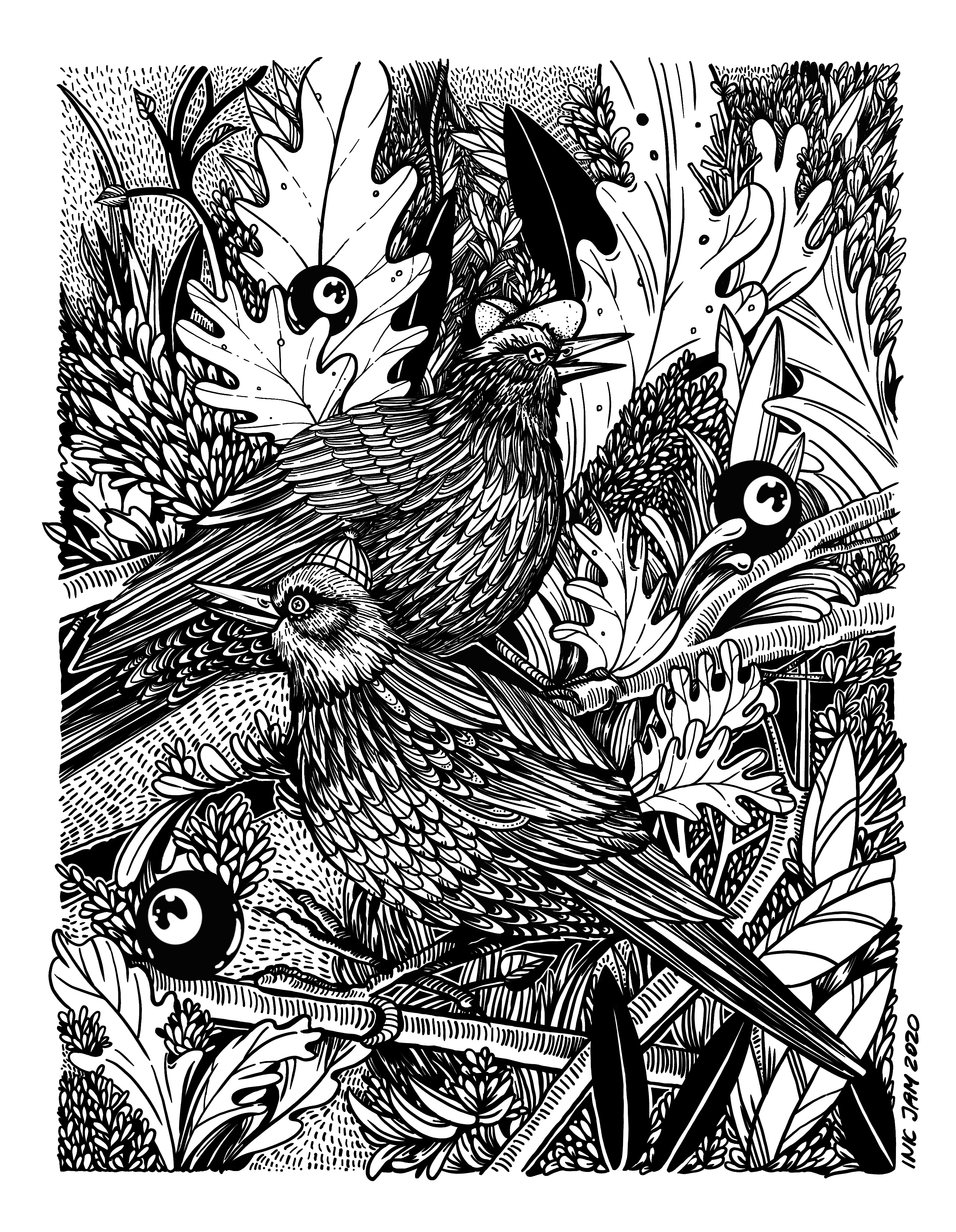 Example of Birds Wall Sketch