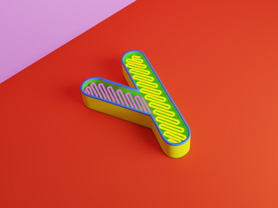 Days of type - Y 36days 36daysoftype 3d b3d blender blender3d blendercycles cycles cyclesrender font letter lettering typo typography