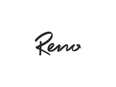 Reno black branding design icon lettering logo mark minimal signature symbol typography wordmark