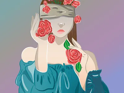 Blind people art artwork characters dark design flat flowers girl illustration illustration art picture vector