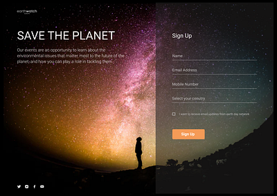 Sign Up #DailyUI 001 daily ui dailyui design earth planet planet earth ui web web design