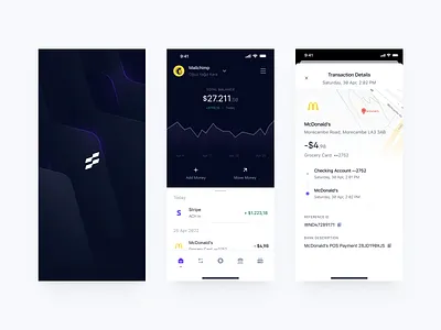 Winden: Home & Transaction Details | Finance App bank banking crypto app defi digital bank earnings finance finance app financial app mobile app onboarding payment personal finance saas transaction