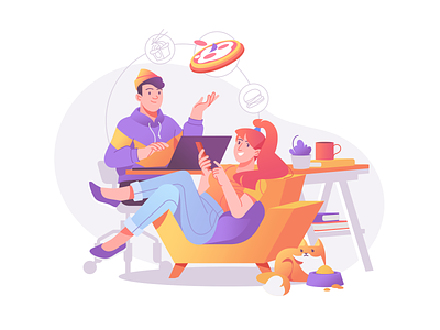 The Delivery Dilemma art character cooking courier service delivery delivery app delivery service design fast delivery food food delivery illustration illustration art illustration for web illustrator logistics order service shakuro vector