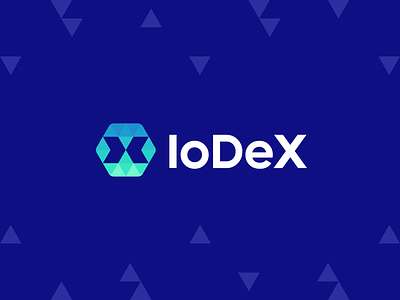 IoDeX blockchain branding crypto crypto currency data dex exchange geometric identity logo mark modern polygon symbol tech technology x
