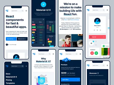 Material UI - Responsive Screens app b2b brand branding clean dashboard design ios logo product design responsive saas typography ui ui kit user experience user interface ux web design website