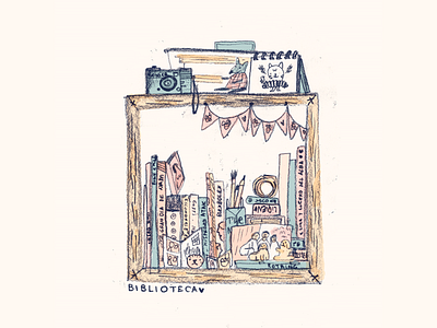 Biblioteca books design digitalcolor graphicdesign illustration ilustración ilustradora memories pencils