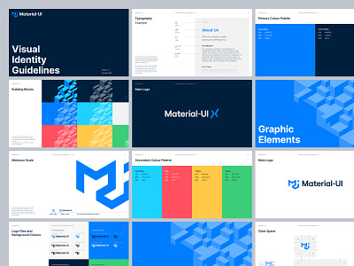 Material UI - Visual Identity Guidelines brand brand book branding design design system guidelines logo logotype material ui product design style guide ui ui kit ux visual identity website design