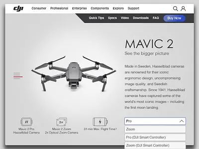 Mavic 2 Drone dailyui design ecommerce webdesign website websitedesign