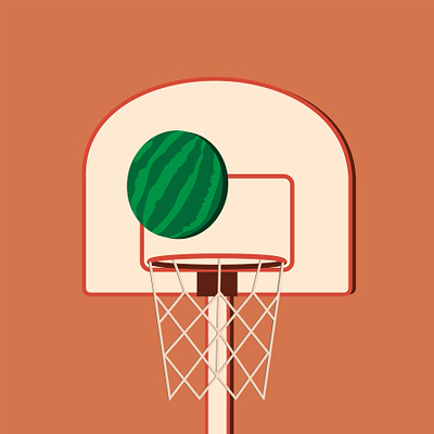 Watermelon is everywhere 2/4 basketball design flat illustration illustration design illustrations illustrator vector vector art watermelon