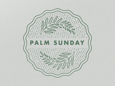 Palm Sunday illustration monoline palm sunday