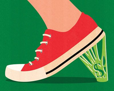 Premium Stock: Business & Editorial business chewing gum conceptual debt editorial editorial illustration finances illustration illustrator loan money money management morgage personal finance shoe stock art stock illustration textured vector